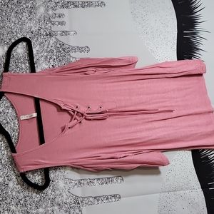 Womens oprn shoulder tie front top